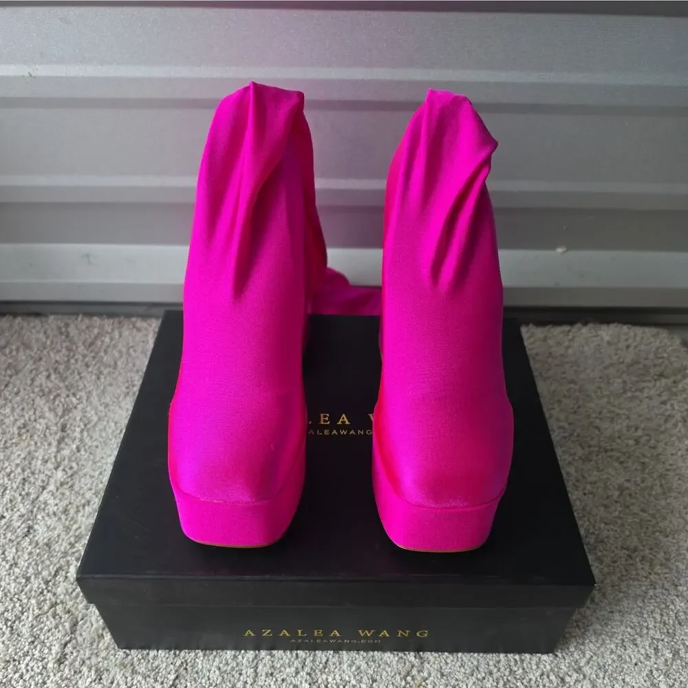 Azalea Wang Platform Pant Boot Fuschia Size 10 NEW leggings - Picture 3 of 11
